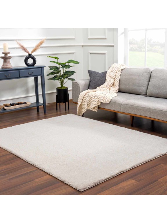 Catalyst Living Room, Bedroom Area Rug - Contemporary Modern Minimalist - Plush Pile - Beige, Cream, Neutral - 2' x 3'