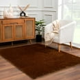 thumbnail image 1 of Hauteloom Heavenly Solid Shag Area Rug for Living Room Bedroom - High Pile Fluffy Carpet - Soft Shaggy Cozy Plush Rug - Brown - 5'3" x 7', 1 of 12