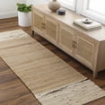 thumbnail image 1 of Hauteloom Hedd Jute Hallway, Kitchen Runner Rug - Traditional, Transitional - Dark Brown, Beige, Caramel - 2'6" x 8', 1 of 8