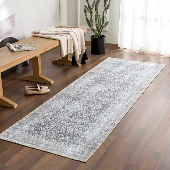 Hauteloom Hedda Hallway, Kitchen Runner Rug - Gray, Multi - 2'7" x 7'10"