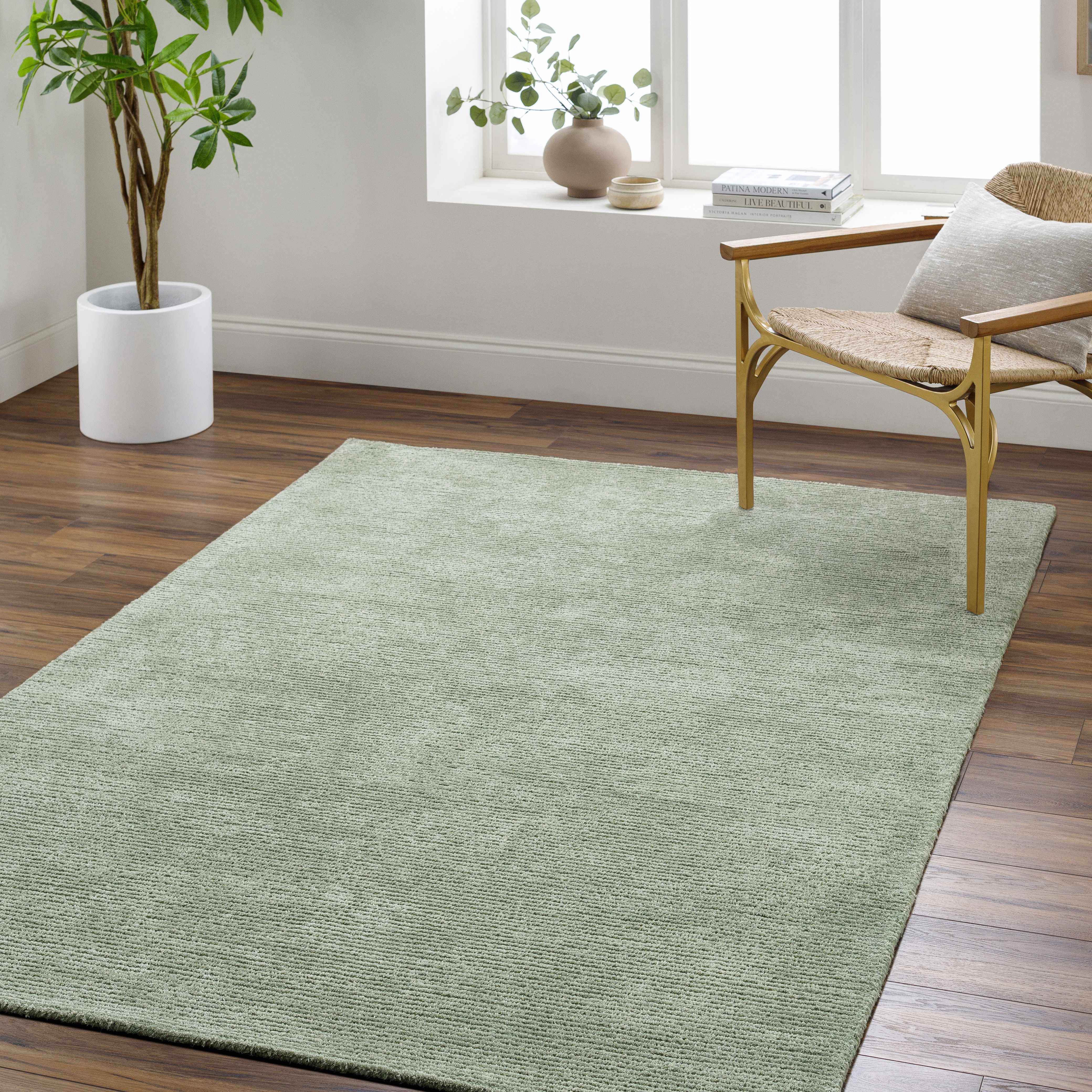 Hauteloom Helio Modern Hand Tufted Wool and Viscose Blend Area Rug ...