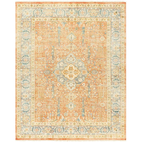 Hauteloom Hien Wool Living Room, Bedroom Area Rug - Traditional - Light Beige, Camel, Copper - 2' x 3'