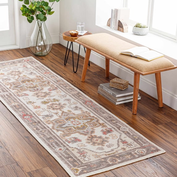 Hauteloom Hinapalanan Recycled Material Hallway, Kitchen Patio Outdoor Runner Rug - Traditional - Medium Gray, Light Gray, Charcoal - 2'6" x 8'