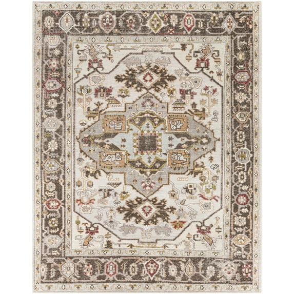 Hauteloom Hinapalanan Recycled Material Living Room, Bedroom Patio Outdoor Area Rug - Traditional - Brick Red, Dark Red, Charcoal - 2' x 3'