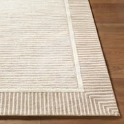 Hauteloom Hiroto Wool Living Room, Bedroom Area Rug - Traditional, Transitional - Taupe, Ivory, Sandstone - 5 x 76