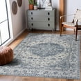 thumbnail image 1 of Hauteloom Hiti Hallway, Kitchen Washable Runner Rug - Traditional Oriental Medallion Carpet - Blue, Gray, Beige, Ivory - 2'7" x 7'3", 1 of 7