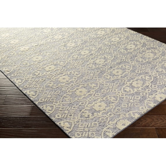 Hauteloom Hoisington Wool Living Room, Bedroom Area Rug - Transitional - Charcoal, Ivory - 6' x 9'
