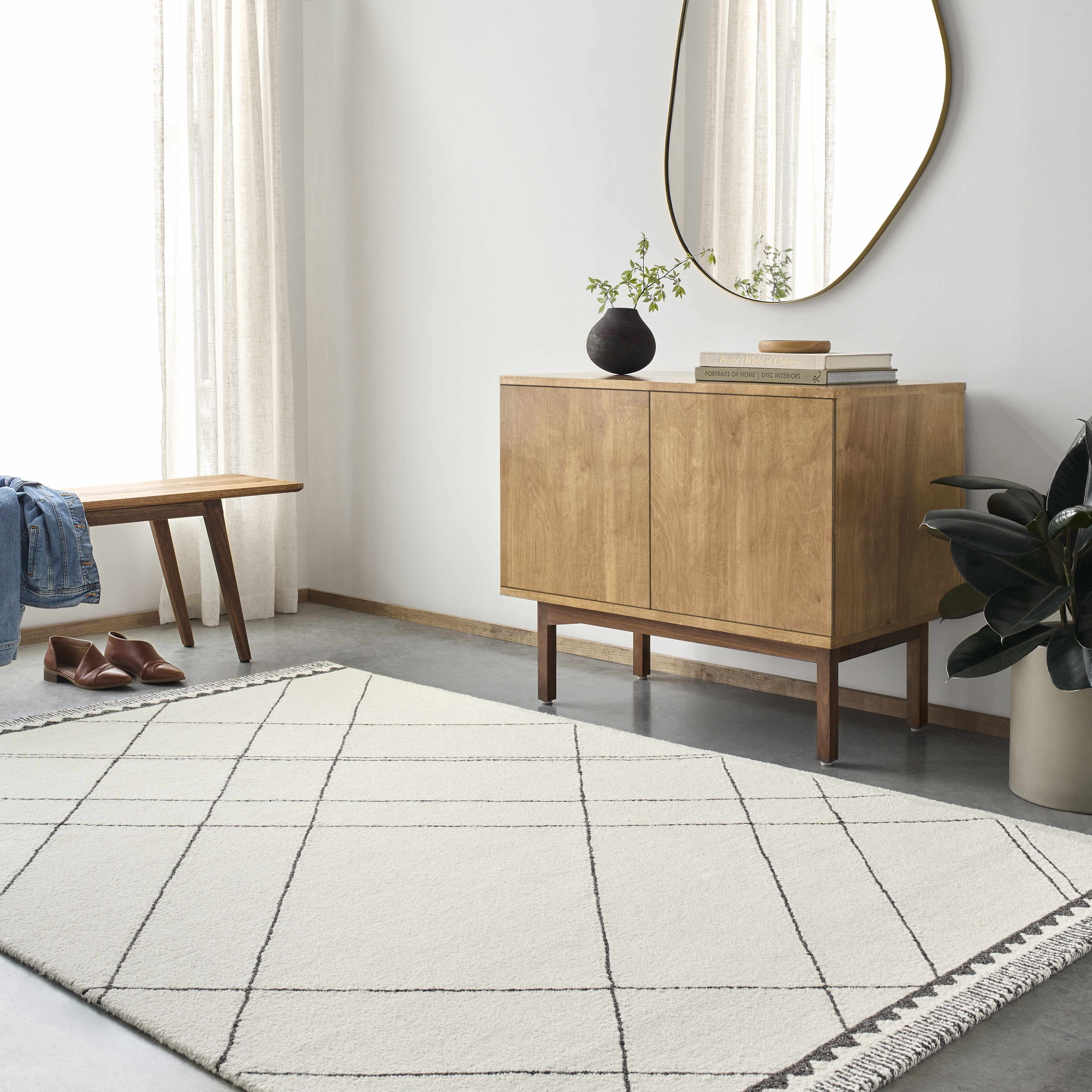 Hauteloom Holle Wool Living Room, Bedroom Area Rug - Farmhouse - Rose ...
