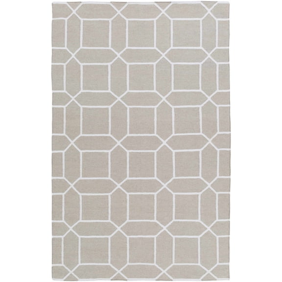 Hauteloom Hometown Recycled Material Living Room, Bedroom Area Rug - Outdoor - Light Gray, White - 2' x 3'