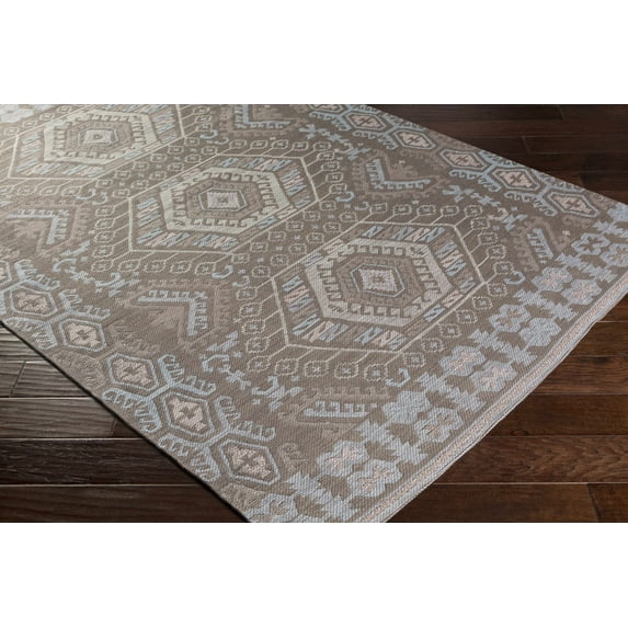 Hauteloom Honeydew Recycled Material Living Room, Bedroom Area Rug - Outdoor - Medium Brown, Light Gray, Cream - 2' x 3'