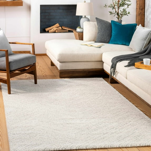 Hauteloom Horsley Living Room, Bedroom Area Rug - Bohemian Neutral Carpet - Modern Abstract Contemporary - High Pile - Beige, Gray - 2' x 3'