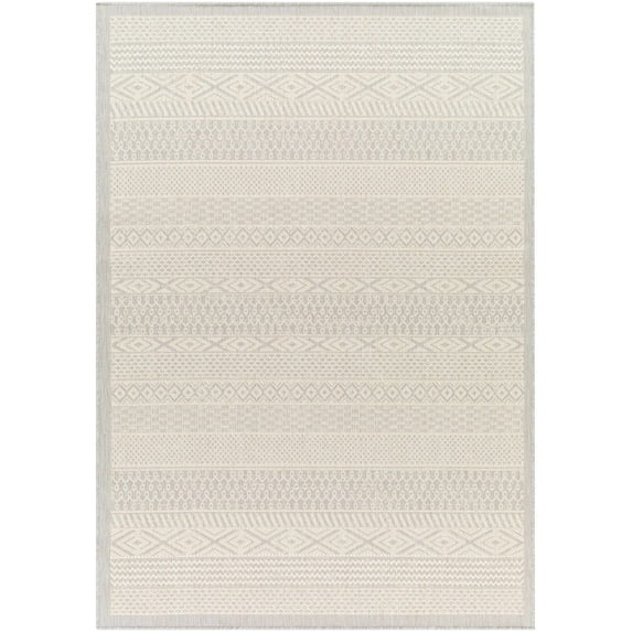 Hauteloom Humla Living Room, Bedroom Patio Outdoor Area Rug - Beige, Purple, Gray - 5'3" x 7'