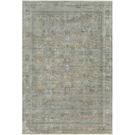 Hauteloom Huslu Living Room, Bedroom Area Rug - Green, Gray, Black - 9' x 12'
