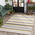 thumbnail image 1 of Hauteloom Vatil Living Room, Bedroom Patio Outdoor Area Rug - Striped - Contemporary Modern Minimalist - Yellow, White, Gray - 2' x 3', 1 of 9