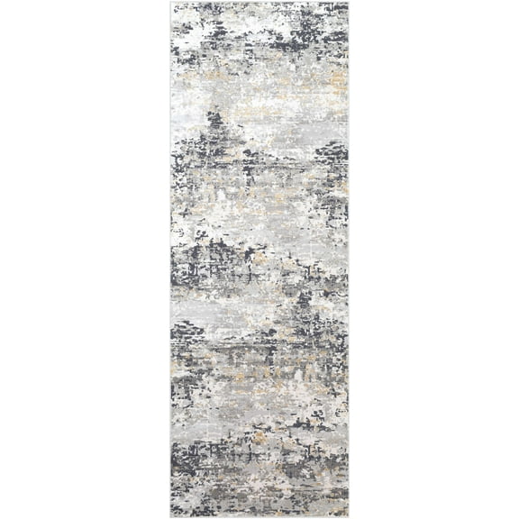 Hauteloom Hyner Hallway, Kitchen Runner Rug - Modern - Gray - 2'7" x 7'7"