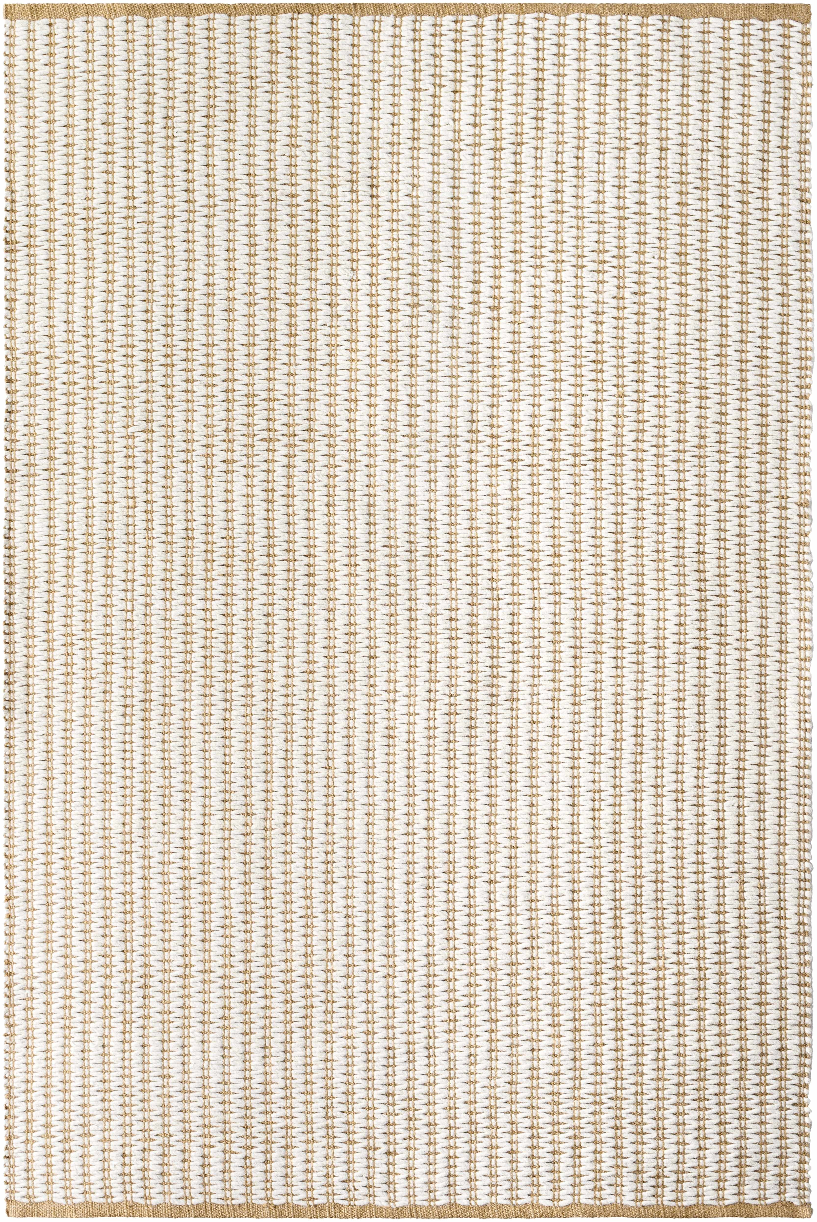 Hauteloom Ievan Boho Hand Woven Natural Fiber Wool Soft Runner Rug - Farmhouse Minimalist Geometric Dotted Carpet - Cream, Beige, Ivory - 2'6" x 8'