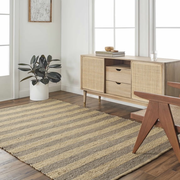 Hauteloom Ilkay Jute Living Room, Bedroom Area Rug - 6' x 9'