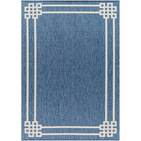 Hauteloom Ilori Living Room, Bedroom Patio Outdoor Area Rug - Contemporary - Muted Blue, Silverton, Light Blue - 5'3" x 7'
