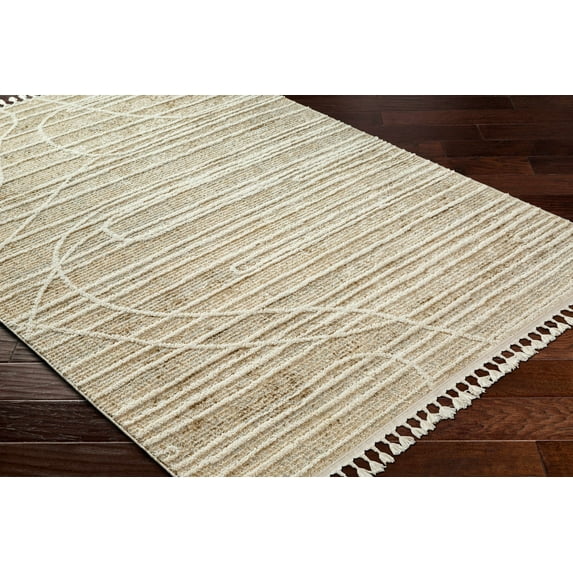 Hauteloom Inaya Living Room, Bedroom Area Rug - Contemporary - Bone, Driftwood, Multi Brown - 18" x 18" Sample