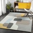 thumbnail image 1 of Hauteloom Indialantic Wool Living Room, Bedroom Area Rug - Modern Geometric - Gray, Beige - 5' x 7'6", 1 of 7