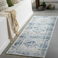 thumbnail image 1 of Hauteloom Inkom Hallway, Kitchen Runner Rug - Traditional Bohemian Medallion Carpet - Gray, Blue, Denim - 2'7" x 14', 1 of 20