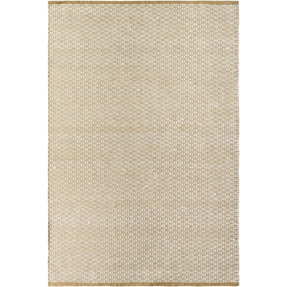 Hauteloom Inoke Boho Hand Woven Natural Fiber Wool Soft Runner Rug - Farmhouse Minimalist Geometric Dotted Carpet - Cream, Beige, Ivory - 2'6" x 8'