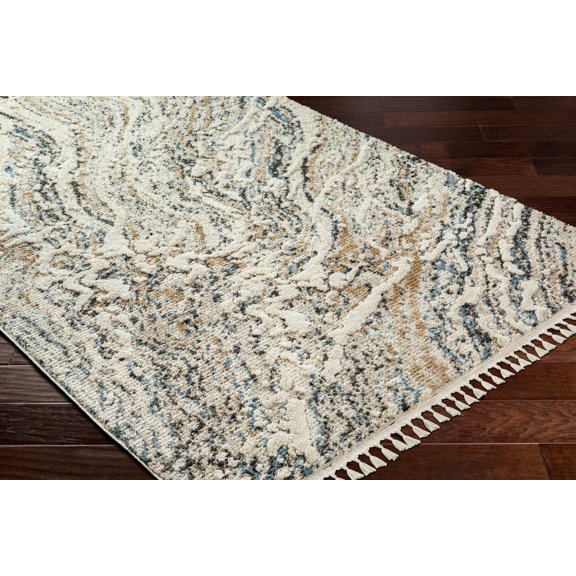 Hauteloom Ioane Living Room, Bedroom Area Rug - Beige, Black, Gray - 9'2" x 12'