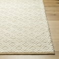thumbnail image 1 of Hauteloom Irela Boho Hand Woven Natural Fiber Wool and Jute Blend Soft Area Rug - Farmhouse Geometric Diamond Carpet - Cream, Beige, Ivory - 6' x 9', 1 of 7