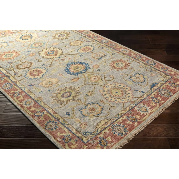 Hauteloom Isafa Wool Living Room, Bedroom Area Rug - Traditional - Blue, Olive, Lime Green - 9' x 13'