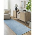 thumbnail image 1 of Hauteloom Isako Kitchen, Entryway, Hallway Solid Runner Rug - Machine Washable - Performance Rug, Carpet - Blue - 2'7" x 10', 1 of 9