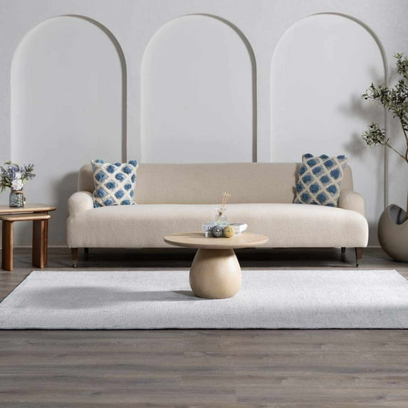 Hauteloom Isako Living Room, Bedroom Solid Area Rug - Machine Washable - Performance Rug, Carpet - Blue, Gray - 5'3" x 7'