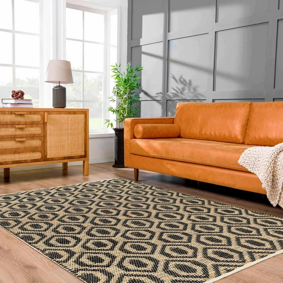 Hauteloom Isaye Jute Living Room, Bedroom Area Rug - Brown, Purple, Gray - 8' x 10'