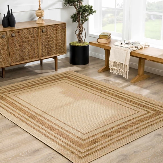 Hauteloom Isoko Living Room, Bedroom Patio Outdoor Area Rug - Multi, Brown, Orange - 7'10" x 10'