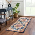 thumbnail image 1 of Hauteloom Istanbul Collection Medallion Runner Rug for Living Room Bedroom - Traditional Oriental Style - Vintage Distressed - Blue, Orange, Red, Colorful - 2'7" x 7'3", 1 of 13