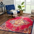 thumbnail image 1 of Hauteloom Istanbul Living Room, Bedroom Area Rug - Farmhouse - Red, Navy - 6'7" x 9', 1 of 13