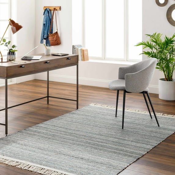 Hauteloom Joie Recycled Material Living Room, Bedroom Area Rug - Gray, Multi - 5' x 7'6"