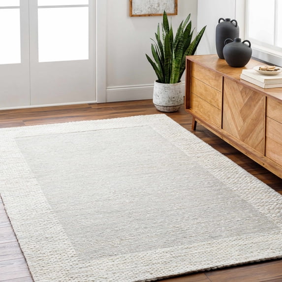 Hauteloom Jojen Jute Living Room, Bedroom Area Rug - Traditional, Transitional - Bone - 8' x 10'