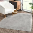thumbnail image 1 of Hauteloom Judy Machine Washable Solid Shag Rug - Plain Living Room Bedroom Shaggy Area Rug - Fluffy Plush High Pile Carpet - Light Grey, Gray - 5'3" x 7', 1 of 11