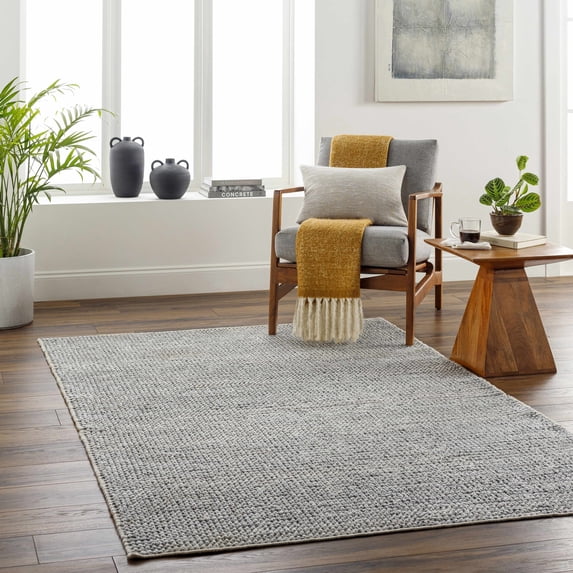 Hauteloom Kala Recycled Material Living Room, Bedroom Area Rug - Gray - 5' x 7'6"