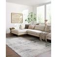 thumbnail image 1 of Hauteloom Kalare Oriental Medallion Area Rug - Vintage Faded Look Traditional Floral Carpet for Living Room, Bedroom, Dining Room - Farmhouse - Beige, Slate Blue, Charcoal - 6'7" x 9', 1 of 2