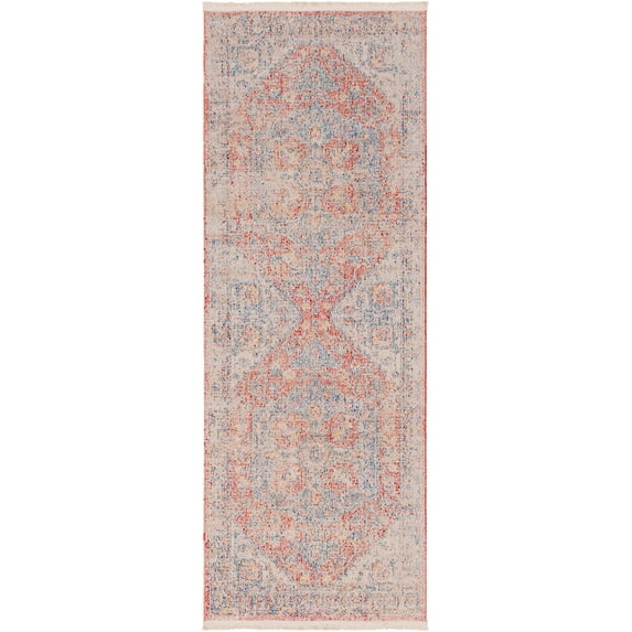 Hauteloom Kana Hallway, Kitchen Runner Rug - Blue, Ivory - 2'7" x 7'3"
