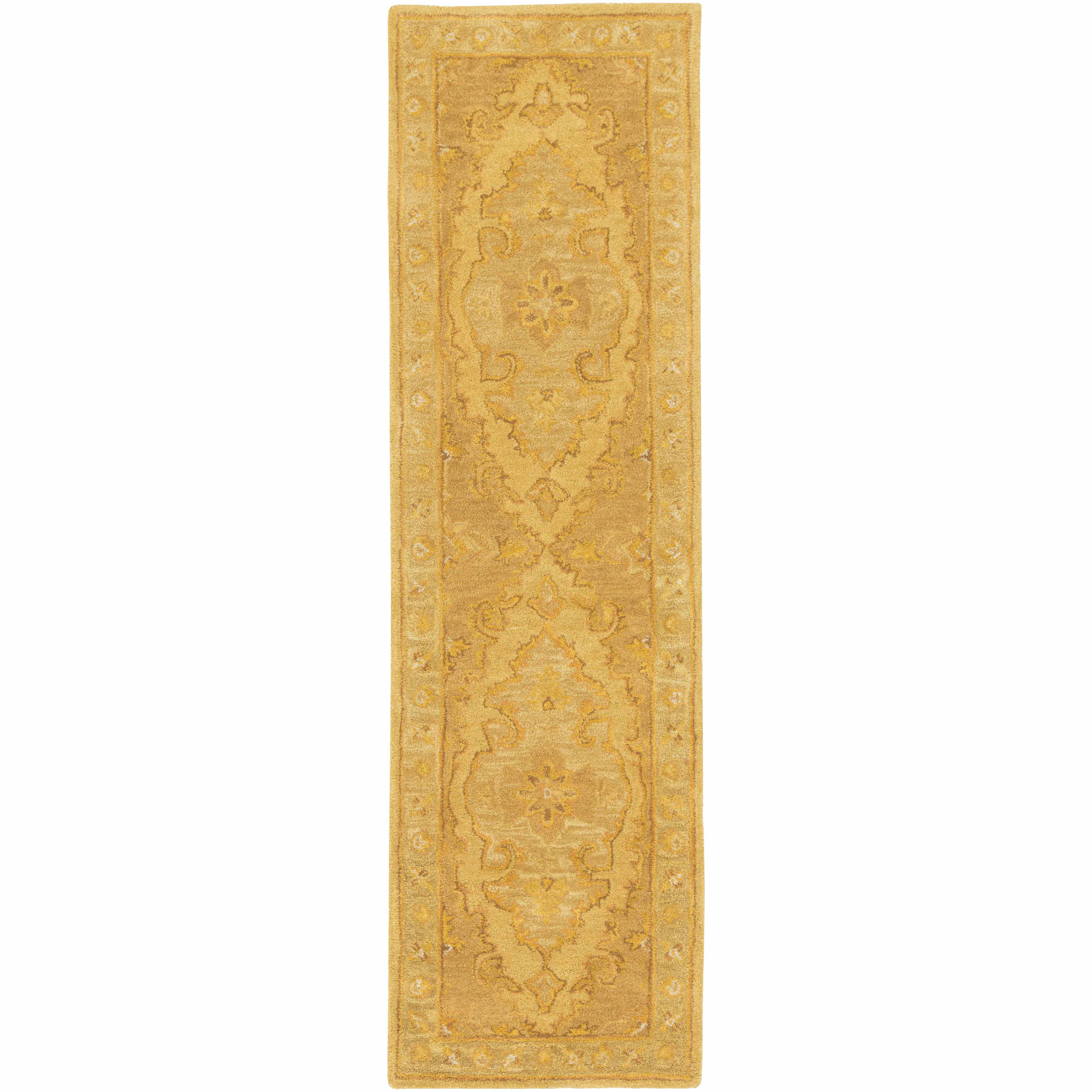 Wool Kitchen Rugs Hauteloom Poxac Wool Hallway, Kitchen Runner Rug - Medallion Border ...