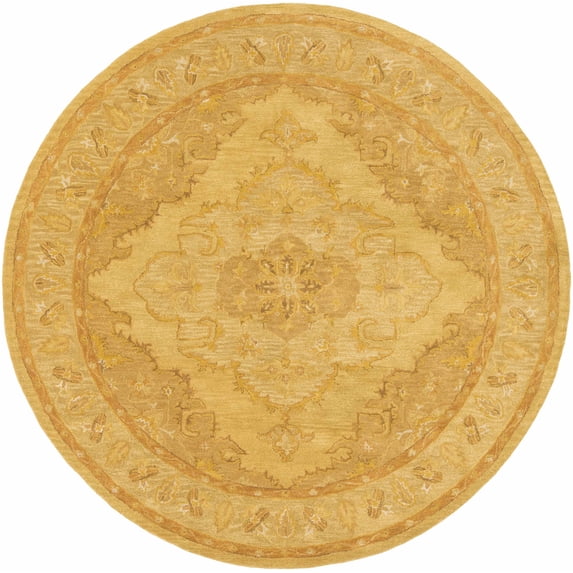 Hauteloom Kapowsin Wool Living Room, Bedroom Area Rug - Updated Traditional - Brown, Red - 8'-Round
