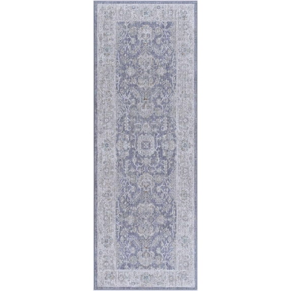 Hauteloom Karuah Hallway, Kitchen Runner Rug - Traditional - Gray, Charcoal, Light Gray - 2'7" x 10'