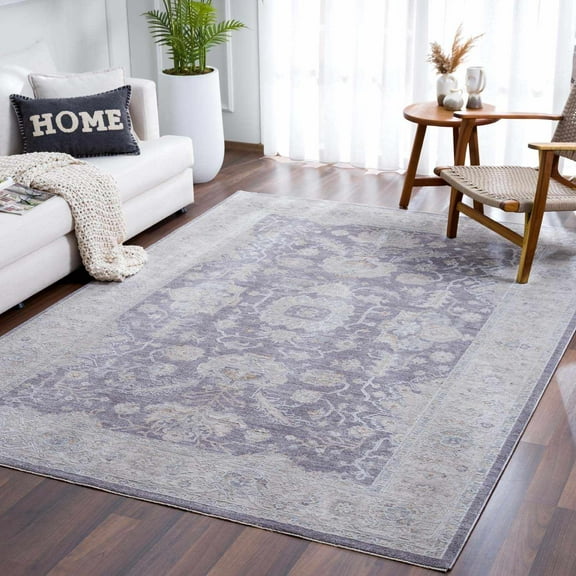 Hauteloom Karuah Living Room, Bedroom Area Rug - Traditional - Gray, Charcoal, Light Gray - 2'7" x 3'11"