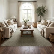 Hauteloom Kazuma Living Room, Bedroom Machine Washable Area Rug - Square Piles, Checkered - Gray Green, Moss Green - 53 x 7
