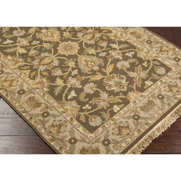 Hauteloom Kelseyville Wool Living Room, Bedroom Area Rug - Traditional - Beige, Dark Red, Dark Brown - 2' x 3'