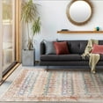 thumbnail image 1 of Hauteloom Kemer Machine Washable Area Rug for Living Room - Vintage Distressed Faded - Bohemian, Boho Bordered Carpet -Pet Friendly- Colorful, Brown, Blue, Green, Yellow, Orange - 8'10" x 12', 1 of 19