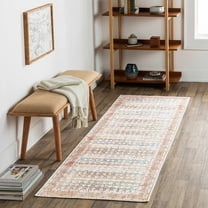 Hauteloom Kemer Machine Washable Hallway Kitchen Runner Rug - Vintage Distressed Faded - Bohemian, Boho Bordered Carpet - Pet Friendly - Colorful, Brown, Blue, Green, Yellow, Orange - 2'7" x 7'3"