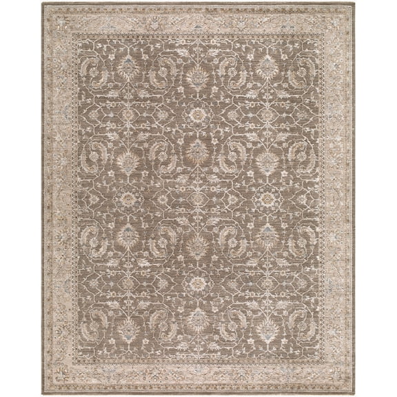 Hauteloom Kevlyn Living Room, Bedroom Area Rug - Traditional - Light Gray, Taupe, Olive - 2' x 2'11"